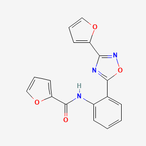 molecular formula C17H11N3O4 B4463221 N-{2-[3-(2-furyl)-1,2,4-oxadiazol-5-yl]phenyl}-2-furamide 