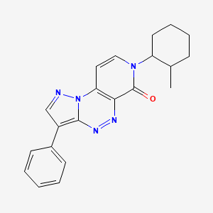 molecular formula C21H21N5O B4463236 7-(2-methylcyclohexyl)-3-phenylpyrazolo[5,1-c]pyrido[4,3-e][1,2,4]triazin-6(7H)-one 