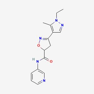 3-(1-ethyl-5-methyl-1H-pyrazol-4-yl)-N-3-pyridinyl-4,5-dihydro-5-isoxazolecarboxamide