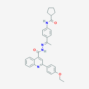 N-[4-(N-{[2-(4-ethoxyphenyl)-4-quinolinyl]carbonyl}ethanehydrazonoyl)phenyl]cyclopentanecarboxamide