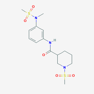 molecular formula C15H23N3O5S2 B4463264 N-{3-[methyl(methylsulfonyl)amino]phenyl}-1-(methylsulfonyl)-3-piperidinecarboxamide 