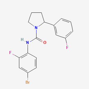 molecular formula C17H15BrF2N2O B4463268 N-(4-bromo-2-fluorophenyl)-2-(3-fluorophenyl)-1-pyrrolidinecarboxamide 