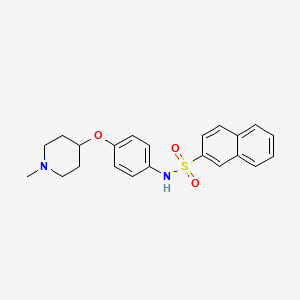 molecular formula C22H24N2O3S B4463270 N-{4-[(1-methyl-4-piperidinyl)oxy]phenyl}-2-naphthalenesulfonamide 