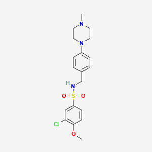 molecular formula C19H24ClN3O3S B4463284 3-chloro-4-methoxy-N-[4-(4-methyl-1-piperazinyl)benzyl]benzenesulfonamide 