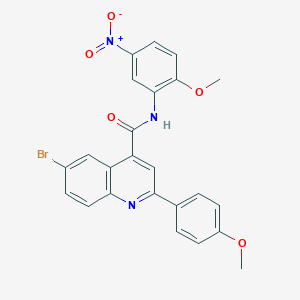 molecular formula C24H18BrN3O5 B446330 6-bromo-N-(2-methoxy-5-nitrophenyl)-2-(4-methoxyphenyl)quinoline-4-carboxamide 