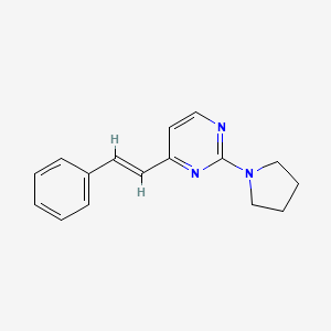 molecular formula C16H17N3 B4463303 4-(2-phenylvinyl)-2-(1-pyrrolidinyl)pyrimidine 