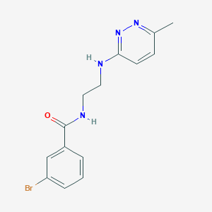 molecular formula C14H15BrN4O B4463316 3-bromo-N-{2-[(6-methyl-3-pyridazinyl)amino]ethyl}benzamide 