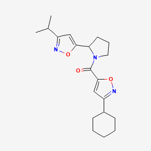 3-cyclohexyl-5-{[2-(3-isopropyl-5-isoxazolyl)-1-pyrrolidinyl]carbonyl}isoxazole