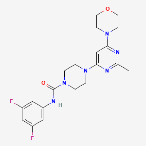 molecular formula C20H24F2N6O2 B4463342 N-(3,5-difluorophenyl)-4-[2-methyl-6-(4-morpholinyl)-4-pyrimidinyl]-1-piperazinecarboxamide 