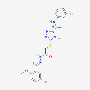 N'-(5-bromo-2-methoxybenzylidene)-2-({5-[1-(3-chloroanilino)ethyl]-4-methyl-4H-1,2,4-triazol-3-yl}sulfanyl)acetohydrazide