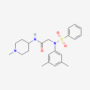 molecular formula C22H29N3O3S B4463364 N~2~-(3,5-dimethylphenyl)-N~1~-(1-methyl-4-piperidinyl)-N~2~-(phenylsulfonyl)glycinamide 