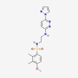 molecular formula C18H22N6O3S B4463378 4-methoxy-2,3-dimethyl-N-(2-{[6-(1H-pyrazol-1-yl)-3-pyridazinyl]amino}ethyl)benzenesulfonamide 