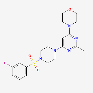 molecular formula C19H24FN5O3S B4463381 4-(6-{4-[(3-fluorophenyl)sulfonyl]-1-piperazinyl}-2-methyl-4-pyrimidinyl)morpholine 