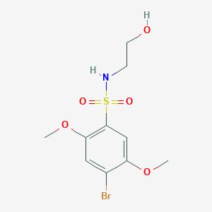 molecular formula C10H14BrNO5S B4463408 4-bromo-N-(2-hydroxyethyl)-2,5-dimethoxybenzenesulfonamide 
