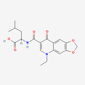 molecular formula C19H22N2O6 B4463425 N-[(5-ethyl-8-oxo-5,8-dihydro[1,3]dioxolo[4,5-g]quinolin-7-yl)carbonyl]leucine 