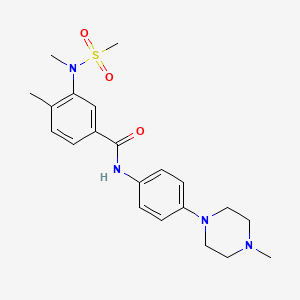 molecular formula C21H28N4O3S B4463426 4-methyl-3-[methyl(methylsulfonyl)amino]-N-[4-(4-methyl-1-piperazinyl)phenyl]benzamide 