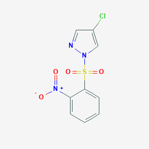 molecular formula C9H6ClN3O4S B446344 4-chloro-1-({2-nitrophenyl}sulfonyl)-1H-pyrazole 