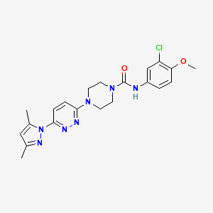 molecular formula C21H24ClN7O2 B4463442 N-(3-chloro-4-methoxyphenyl)-4-[6-(3,5-dimethyl-1H-pyrazol-1-yl)-3-pyridazinyl]-1-piperazinecarboxamide 
