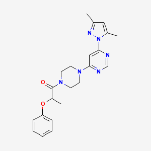 molecular formula C22H26N6O2 B4463445 4-(3,5-dimethyl-1H-pyrazol-1-yl)-6-[4-(2-phenoxypropanoyl)-1-piperazinyl]pyrimidine 