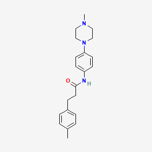 molecular formula C21H27N3O B4463449 3-(4-methylphenyl)-N-[4-(4-methyl-1-piperazinyl)phenyl]propanamide 