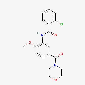 molecular formula C19H19ClN2O4 B4463452 2-chloro-N-[2-methoxy-5-(4-morpholinylcarbonyl)phenyl]benzamide 