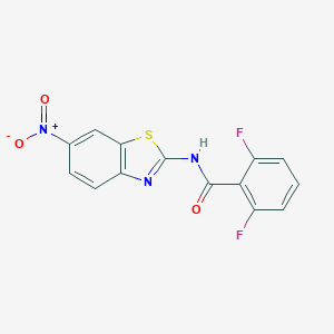 molecular formula C14H7F2N3O3S B446347 2,6-difluoro-N-(6-nitro-1,3-benzothiazol-2-yl)benzamide 