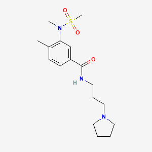 molecular formula C17H27N3O3S B4463474 4-methyl-3-[methyl(methylsulfonyl)amino]-N-[3-(1-pyrrolidinyl)propyl]benzamide 