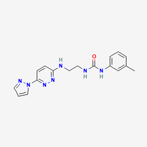 molecular formula C17H19N7O B4463501 N-(3-methylphenyl)-N'-(2-{[6-(1H-pyrazol-1-yl)-3-pyridazinyl]amino}ethyl)urea 