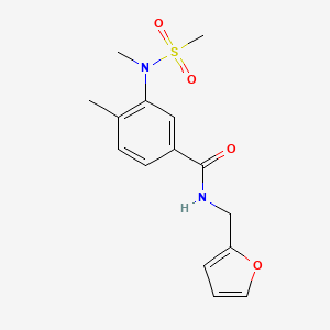 molecular formula C15H18N2O4S B4463502 N-(2-furylmethyl)-4-methyl-3-[methyl(methylsulfonyl)amino]benzamide 