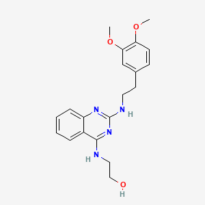 molecular formula C20H24N4O3 B4463512 2-[(2-{[2-(3,4-dimethoxyphenyl)ethyl]amino}-4-quinazolinyl)amino]ethanol 