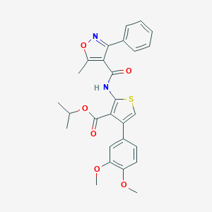 Isopropyl 4-(3,4-dimethoxyphenyl)-2-{[(5-methyl-3-phenyl-4-isoxazolyl)carbonyl]amino}-3-thiophenecarboxylate