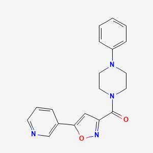 molecular formula C19H18N4O2 B4463525 1-phenyl-4-{[5-(3-pyridinyl)-3-isoxazolyl]carbonyl}piperazine 