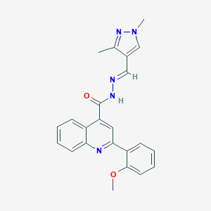molecular formula C23H21N5O2 B446354 N'-[(E)-(1,3-dimethyl-1H-pyrazol-4-yl)methylidene]-2-(2-methoxyphenyl)quinoline-4-carbohydrazide 