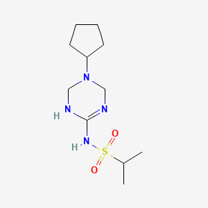 molecular formula C11H22N4O2S B4463549 N-(5-cyclopentyl-1,4,5,6-tetrahydro-1,3,5-triazin-2-yl)-2-propanesulfonamide 