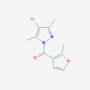 molecular formula C11H11BrN2O2 B446355 4-bromo-3,5-dimethyl-1-(2-methyl-3-furoyl)-1H-pyrazole 