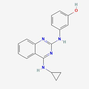 molecular formula C17H16N4O B4463574 3-{[4-(cyclopropylamino)-2-quinazolinyl]amino}phenol 