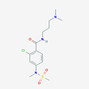 molecular formula C14H22ClN3O3S B4463586 2-chloro-N-[3-(dimethylamino)propyl]-4-[methyl(methylsulfonyl)amino]benzamide 