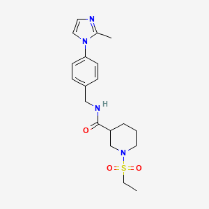 molecular formula C19H26N4O3S B4463598 1-(ethylsulfonyl)-N-[4-(2-methyl-1H-imidazol-1-yl)benzyl]-3-piperidinecarboxamide 