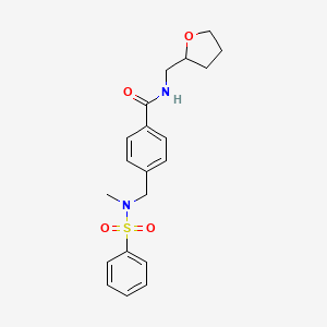 molecular formula C20H24N2O4S B4463603 4-{[methyl(phenylsulfonyl)amino]methyl}-N-(tetrahydro-2-furanylmethyl)benzamide 