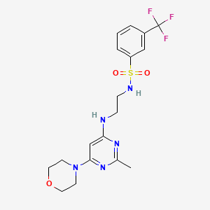 molecular formula C18H22F3N5O3S B4463607 N-(2-{[2-methyl-6-(4-morpholinyl)-4-pyrimidinyl]amino}ethyl)-3-(trifluoromethyl)benzenesulfonamide 