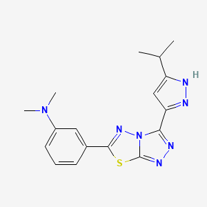 molecular formula C17H19N7S B4463610 3-[3-(3-isopropyl-1H-pyrazol-5-yl)[1,2,4]triazolo[3,4-b][1,3,4]thiadiazol-6-yl]-N,N-dimethylaniline 