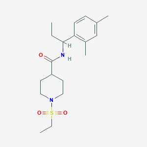 molecular formula C19H30N2O3S B4463612 N-[1-(2,4-dimethylphenyl)propyl]-1-(ethylsulfonyl)-4-piperidinecarboxamide 