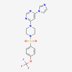 molecular formula C18H17F3N6O3S B4463626 4-(1H-imidazol-1-yl)-6-(4-{[4-(trifluoromethoxy)phenyl]sulfonyl}-1-piperazinyl)pyrimidine 