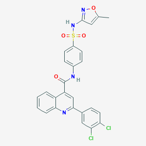 molecular formula C26H18Cl2N4O4S B446364 2-(3,4-dichlorophenyl)-N-(4-{[(5-methyl-3-isoxazolyl)amino]sulfonyl}phenyl)-4-quinolinecarboxamide 