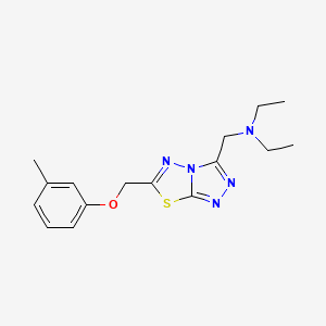 molecular formula C16H21N5OS B4463641 N-ethyl-N-({6-[(3-methylphenoxy)methyl][1,2,4]triazolo[3,4-b][1,3,4]thiadiazol-3-yl}methyl)ethanamine 