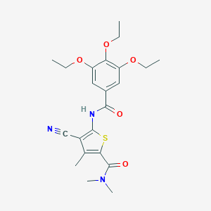 molecular formula C22H27N3O5S B446367 4-cyano-N,N,3-trimethyl-5-[(3,4,5-triethoxybenzoyl)amino]thiophene-2-carboxamide 