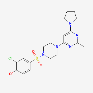 molecular formula C20H26ClN5O3S B4463695 4-{4-[(3-chloro-4-methoxyphenyl)sulfonyl]-1-piperazinyl}-2-methyl-6-(1-pyrrolidinyl)pyrimidine 