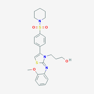 3-[(2Z)-2-[(2-methoxyphenyl)imino]-4-[4-(piperidin-1-ylsulfonyl)phenyl]-1,3-thiazol-3(2H)-yl]propan-1-ol