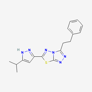 molecular formula C17H18N6S B4463703 6-(3-isopropyl-1H-pyrazol-5-yl)-3-(2-phenylethyl)[1,2,4]triazolo[3,4-b][1,3,4]thiadiazole 