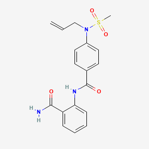 molecular formula C18H19N3O4S B4463735 2-({4-[allyl(methylsulfonyl)amino]benzoyl}amino)benzamide 